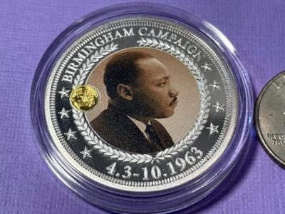 2018 Bradford Exchange - Martin Luther King Jr. Commemorative Proof Silver Plated Round Medal as Pictured.