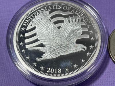 2018 Bradford Exchange - Martin Luther King Jr. Commemorative Proof Silver Plated Round Medal as Pictured.