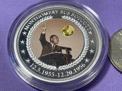 2018 Bradford Exchange - Martin Luther King Jr. Commemorative Proof Silver Plated Round Medal as Pictured.