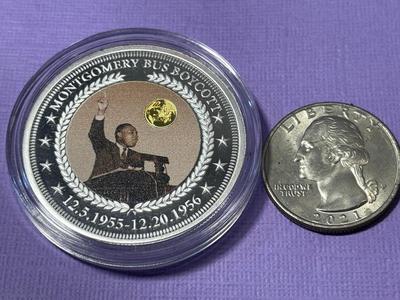 2018 Bradford Exchange - Martin Luther King Jr. Commemorative Proof Silver Plated Round Medal as Pictured.