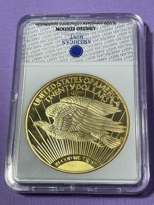 1933 Saint-Gaudens Double Eagle Replica 24k Gold Layered by the American Mint (Slab #1).