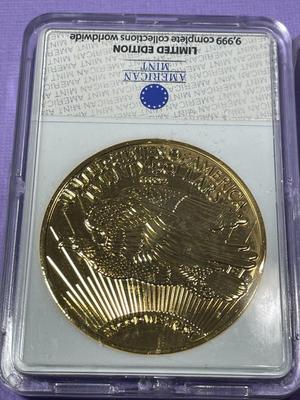 1933 Saint-Gaudens Double Eagle Replica 24k Gold Layered by the American Mint (Slab #3).