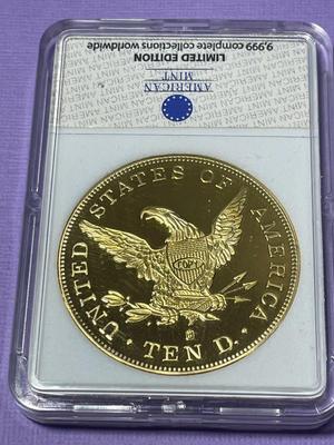 1838 Liberty Head Eagle Replica 24k Gold Layered by the American Mint (Slab #7).