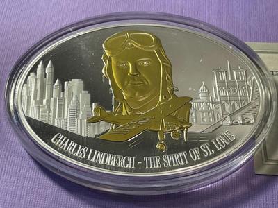 Charles Lindbergh 40th Anniversary Memorial Huge Medal by the American Mint in Excellent Condition as Pictured.