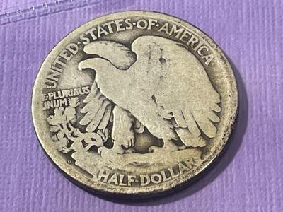 1919-D Good Condition Walking Liberty Silver Half Dollar as Pictured.
