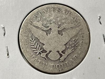 1895-P CIRCULATED CONDITION BARBER SILVER HALF DOLLAR AS PICTURED. FREE DOMESTIC SHIPPING.