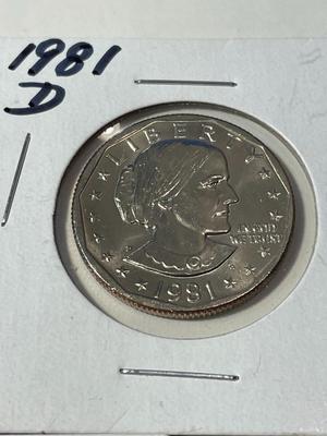 1981-P/D/S CHOICE BU SUSAN B. ANTHONY DOLLAR COINS FROM A MINT SET. FREE DOMESTIC SHIPPING.