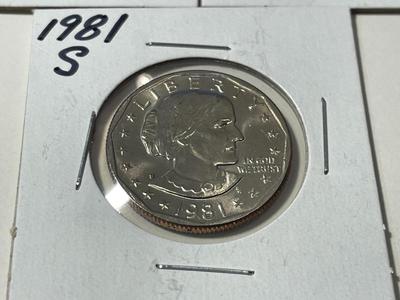 1981-P/D/S CHOICE BU SUSAN B. ANTHONY DOLLAR COINS FROM A MINT SET. FREE DOMESTIC SHIPPING.