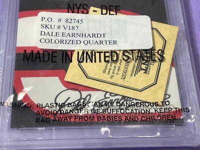 Dale Earnhardt Sr. 2001 Colorized NC Quarter (Portrait) (WCG Slabbed) as Pictured. FREE DOMESTIC SHIPPING.