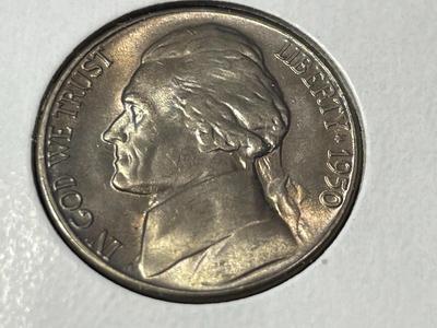 (6) 1950-D COLORFULL LIGHTLY TONED BU SEMI-KEY DATE JEFFERSON NICKELS AS PICTURED. FREE DOMESTIC SHIPPING.