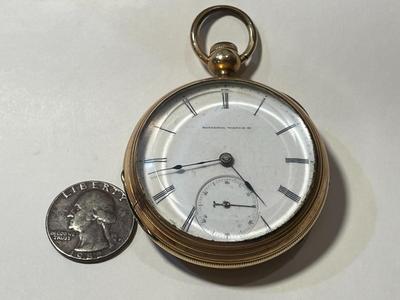 Antique Elgin G. M. Wheeler Presentation Key Wind Gold Filled Pocket Watch c1865-1885 in Good Working Order/Condition.