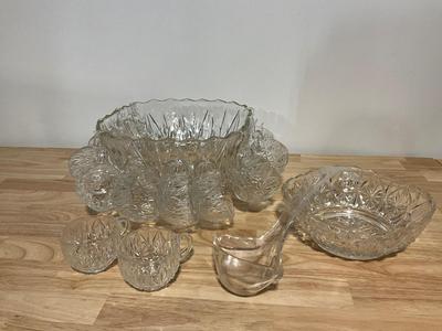 Glass Punch Bowl Set