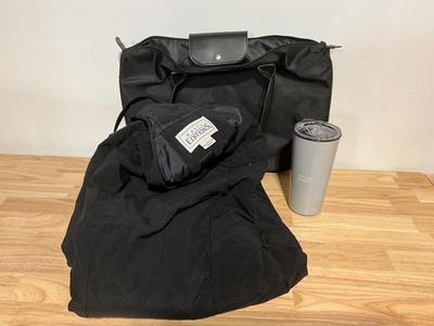 Large Snow Bibs, Large purse, and thermos