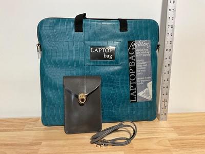 NEW Blue Laptop Bag and NEW Grey Crossbody bag