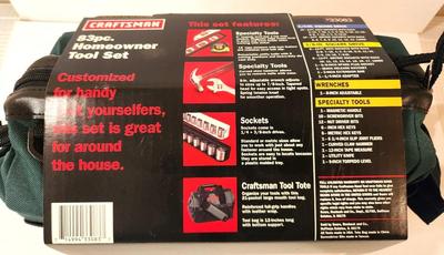 Lot #103 Craftsman 83 PIece Home Owner Tool Set - New in Bag