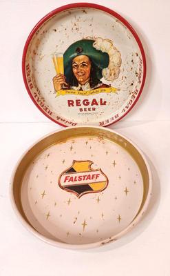 Lot #104 Lot of 2 Vintage New Orleans Beer Trays - Regal/Falstaff