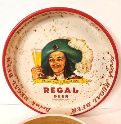 Lot #104 Lot of 2 Vintage New Orleans Beer Trays - Regal/Falstaff