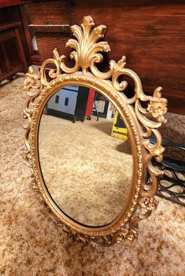 Lot #112 Vintage Hollywood Regency-Style Wall Mirror