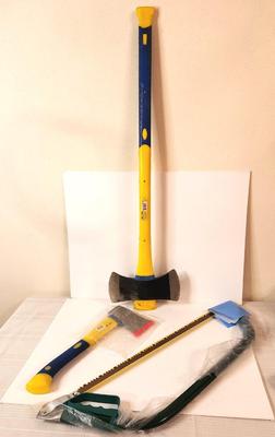 Lot #117 Lot of 3 Items - Axe, Hatchet, Saw - all new
