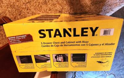Lot #141 Stanley 5 Drawer Tool Chest with Riser - New in Box