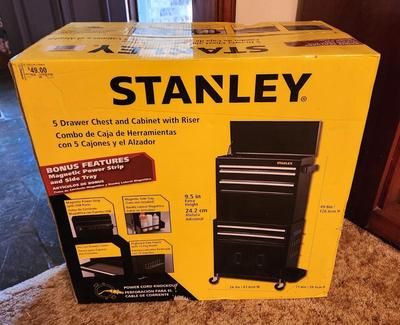 Lot #141 Stanley 5 Drawer Tool Chest with Riser - New in Box