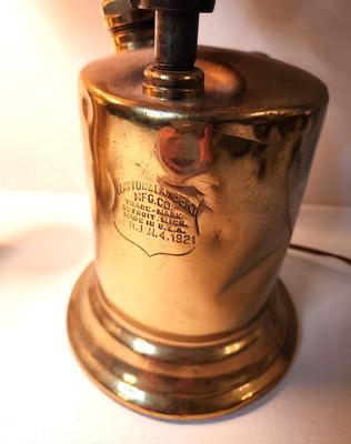 Lot #143 Lot of 2 Lamps made from Vintage Brass Blow Torches