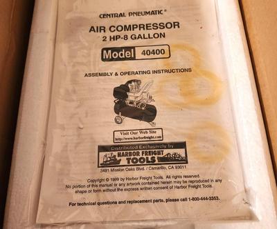 Lot #144 New in Box - Air Compressor - Central Pneumatic Model 40400 - 8 Gallon
