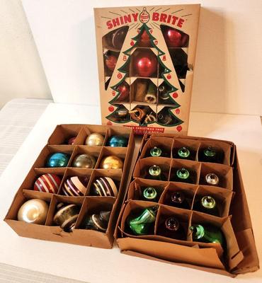 Lot #146 3 Boxes of Vintage Christmas Ornaments