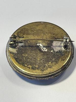 Vintage Micro Mosaic Flower Design Pin Made in Italy in Good Preowned Condition as Pictured.