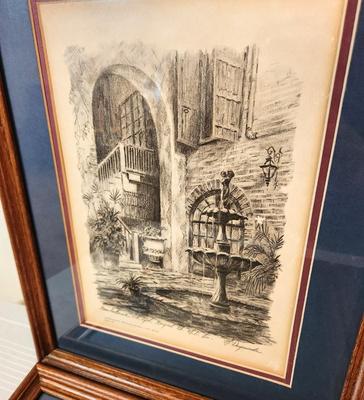 Lot #151 Set of 4 Framed Eugene Daymude New Orleans Prints