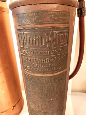 Lot #152 Lot of 2 Antique Fire Extinguishers Converted into Lamps