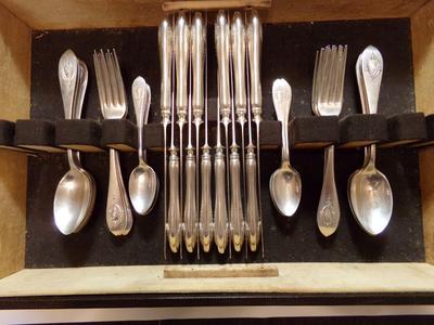 LUNT sterling silver, service for 12. Antique