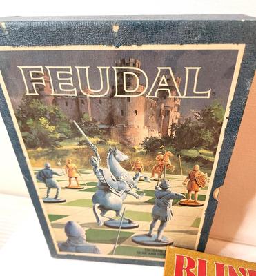 Lot #160 Lot of 2 Vintage Board Games - FEUDAL: Game of Siege & Conquest - Blind Justice: The game of Lawsuits