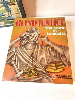 Lot #160 Lot of 2 Vintage Board Games - FEUDAL: Game of Siege & Conquest - Blind Justice: The game of Lawsuits