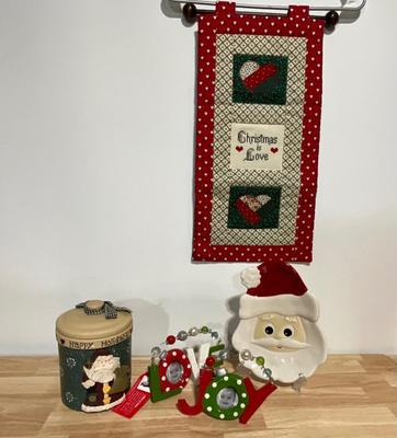 Santa Platter, Cookie Jar, Wall Hanging, picture frames