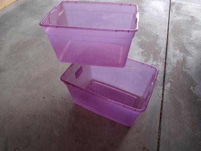 2 good Sterilite 58 qt. plastic tubs,