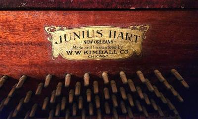 Lot #166 Antique Junius Hart (New Orleans) Piano and Stool