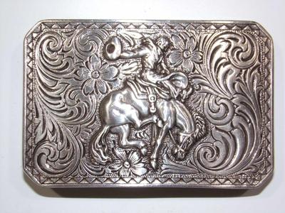 Bronc buster belt buckle