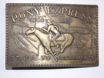 Pony Express commemorative belt buckle