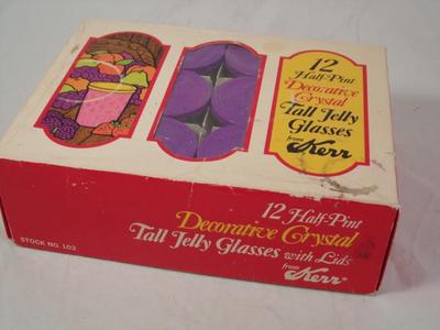 Vintage! Kerr jelly glasses with lids, 60s or early 70s. A unique Christmas gift