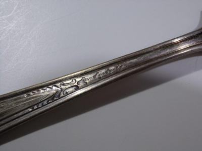 5 Cathedral Silver Plate dinner forks.