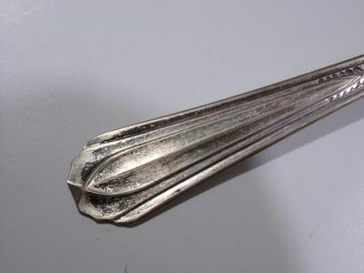 5 Cathedral Silver Plate dinner forks.