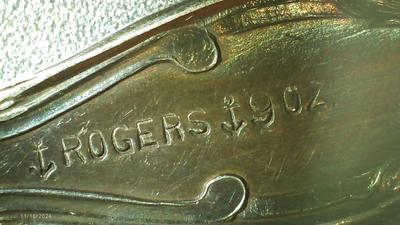 Rogers Pat. July 9,07 silver plate Alhambra pattern. old Soup spoon.