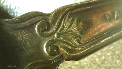 Rogers Pat. July 9,07 silver plate Alhambra pattern. old Soup spoon.