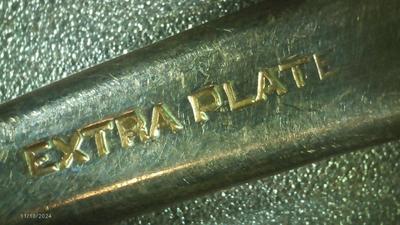 Extra Plate (no name?) silver plate serving fork or heavy dinner