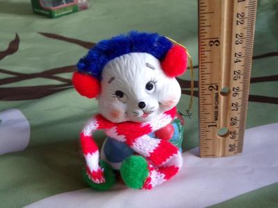 Christmas tree ornament, ceramic bell w/clapper