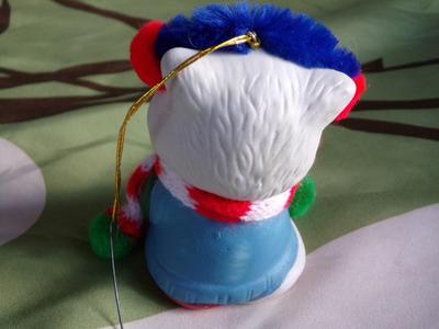 Christmas tree ornament, ceramic bell w/clapper