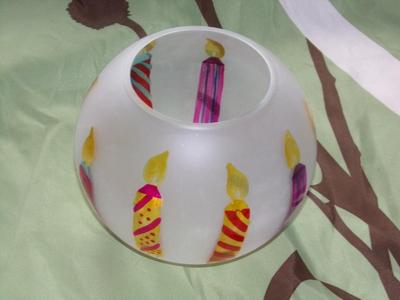 Christmas frosted bowl hand painted