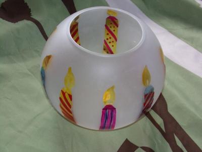 Christmas frosted bowl hand painted