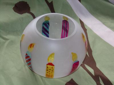 Christmas frosted bowl hand painted